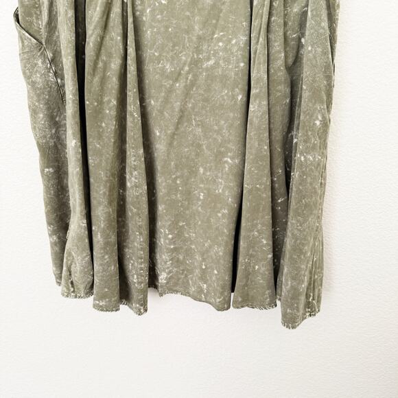 [Torrid] Olive Green Mineral Wash Button Front Skirtall A-Line Mini NWT Size 1X - Picture 8 of 13